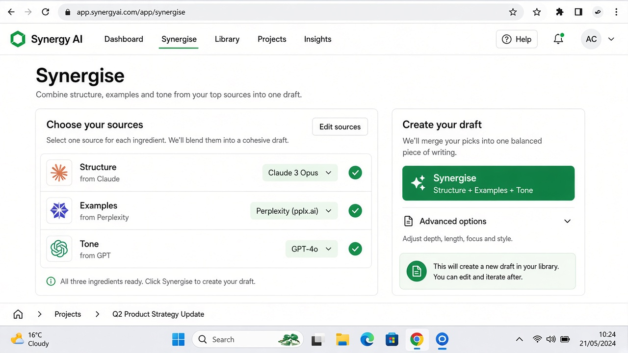 Synergy AI synergise screen picking strengths from each model